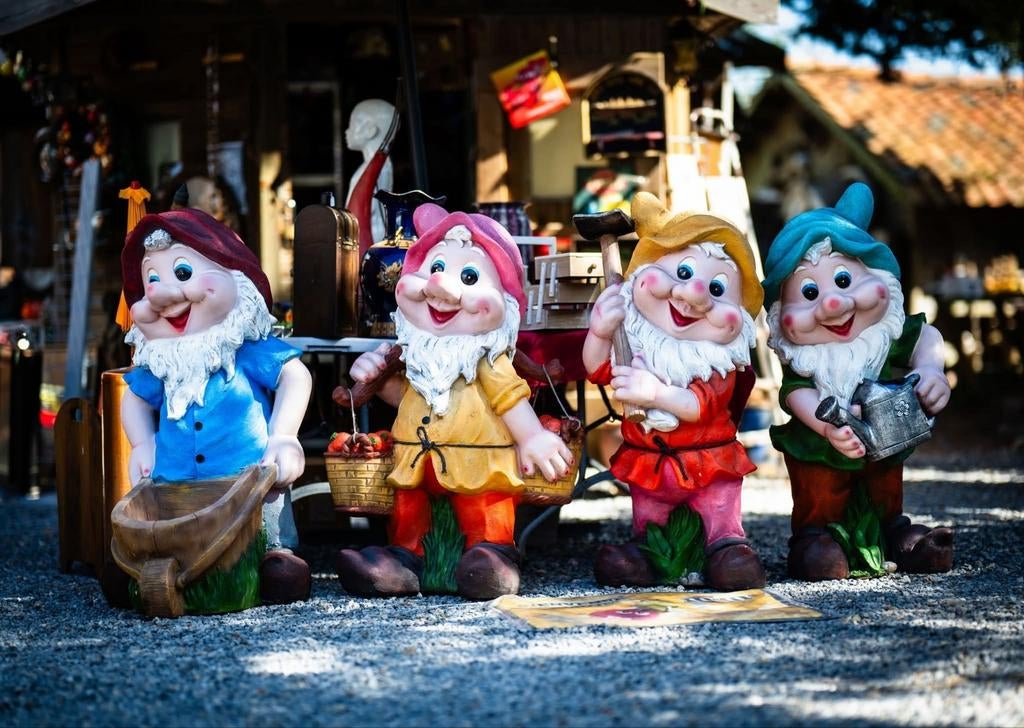 4 tuinkabouters in polyester, Tuin en Terras, Tuinbeelden, Ophalen