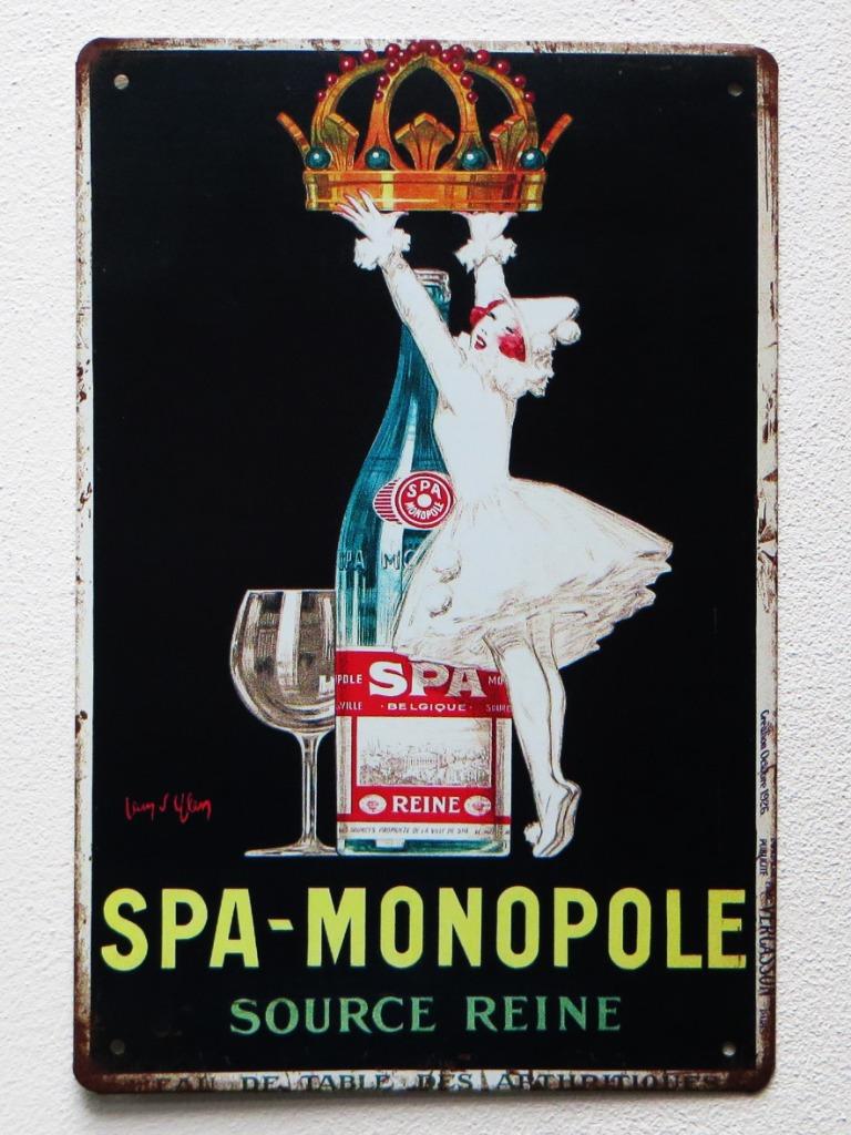 Panneau publicitaire en métal avec Pierrette de Spa Monopole, Collections, Marques & Objets publicitaires, Enlèvement ou Envoi