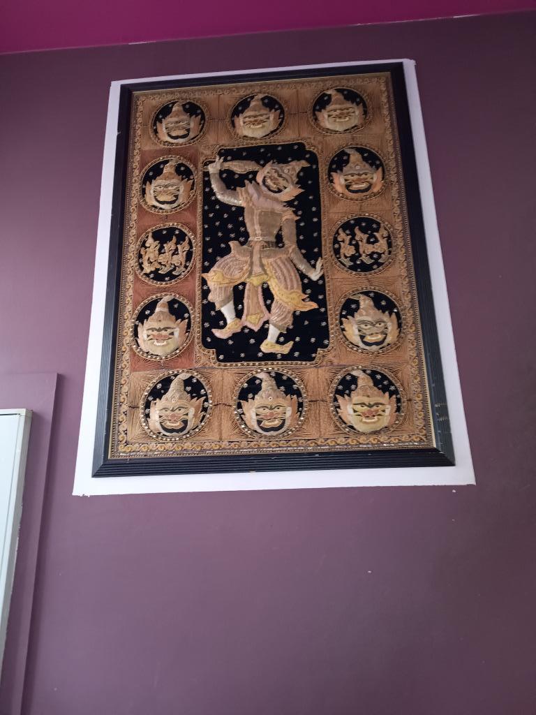 Gekaderd oosters wandtapijt (110x152cm), Huis en Inrichting, Ophalen, Gebruikt