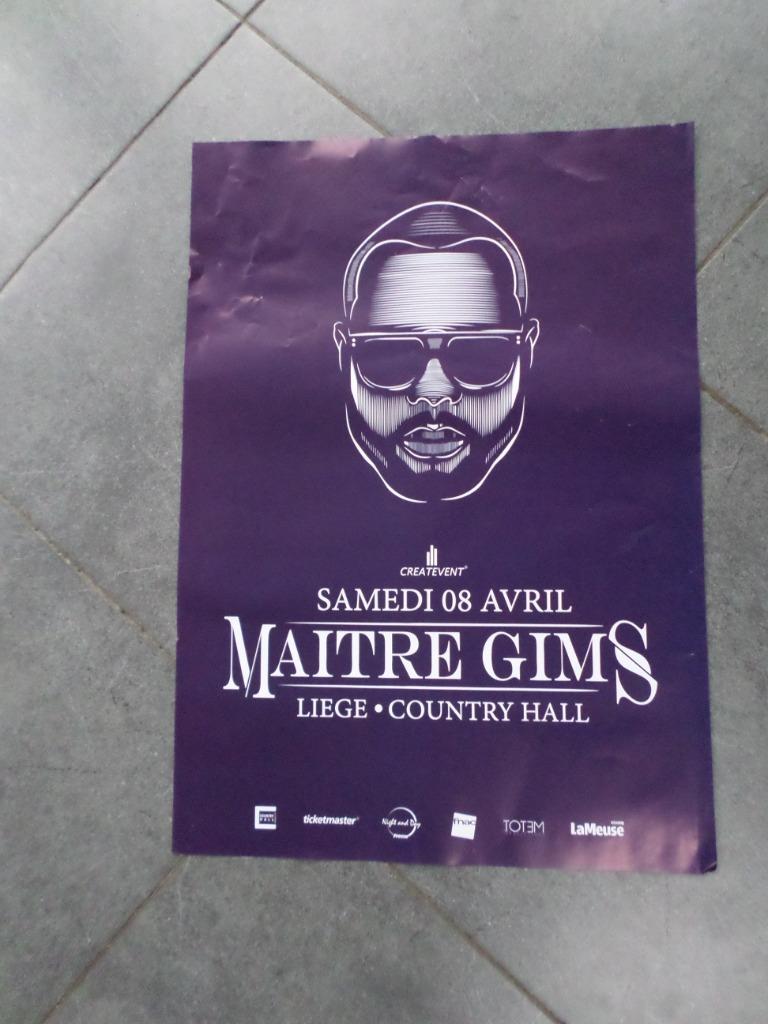 Maitre Gims - affiche 60x40 - 2017, Collections, Posters & Affiches, Utilisé, Musique, A1 jusqu'à A3, Rectangulaire vertical, Enlèvement ou Envoi