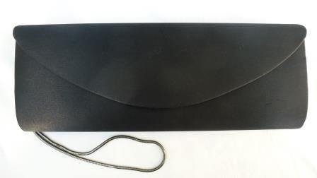 zwart tasje clutch (satijnachtig ) kan over de schouder, Ophalen of Verzenden, Zo goed als nieuw, Zwart, Avondtasje
