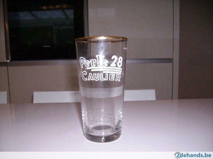 oud biergles perle 28 caulier brussel molenbeek, Ophalen of Verzenden, Gebruikt