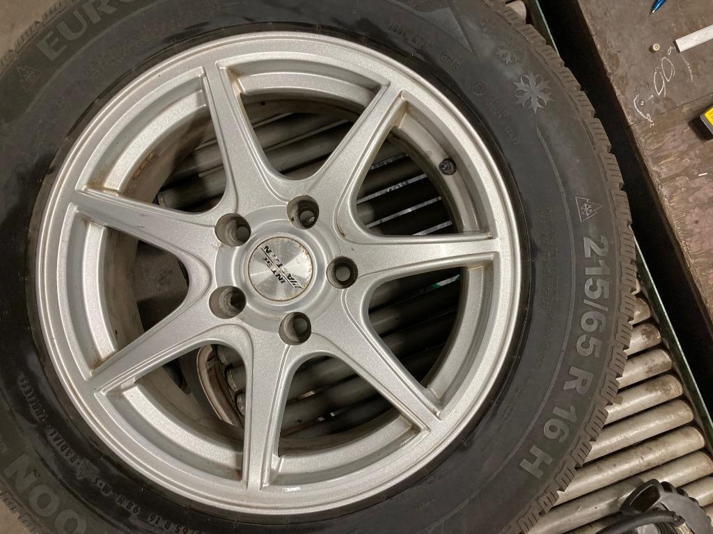 4 zilveren aluminium velgen met winterbanden (16'), Ophalen