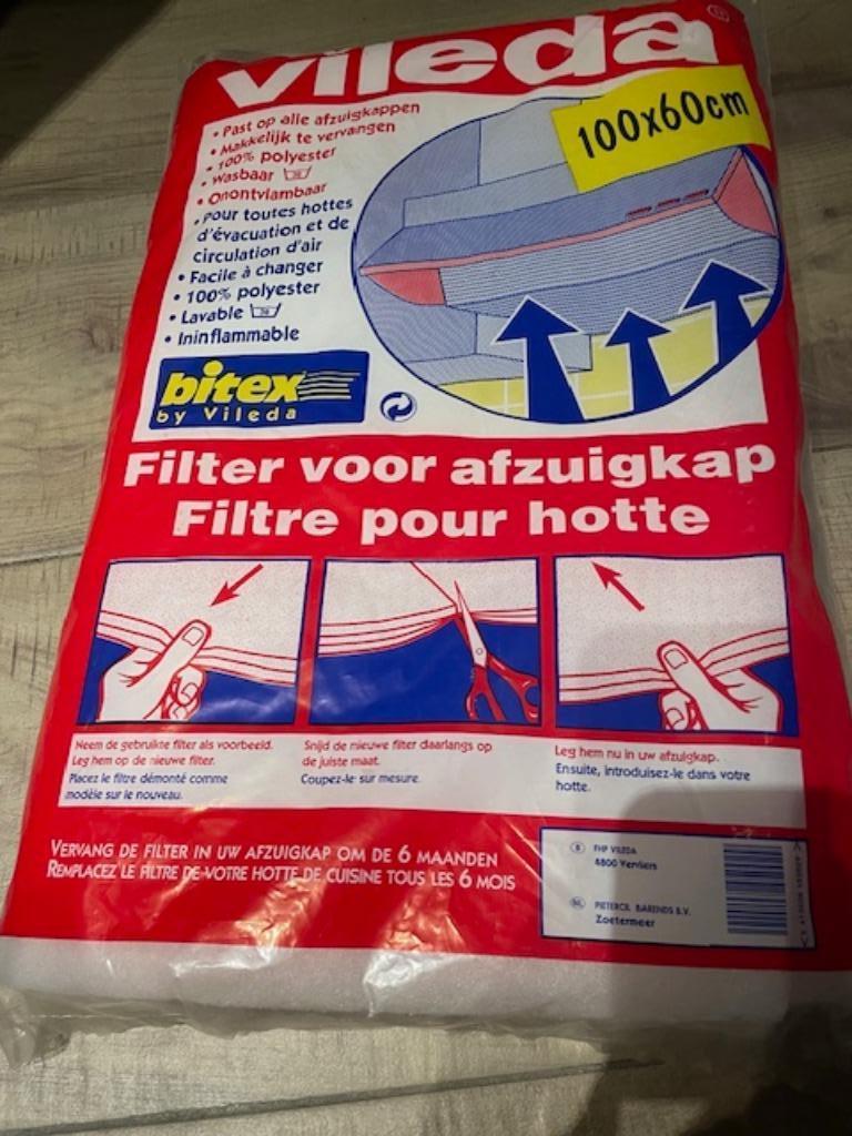 1 dampkap filter merk Vileda + 1 gratis NIEUW, Electroménager, Enlèvement ou Envoi, Neuf, Encastré, Hotte sous-encastrable