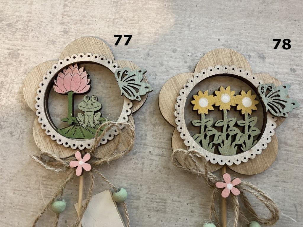 HOUT DECO STEKER NR 77-78 zonnebloem kikker waterlelie NIEUW, Huis en Inrichting, Woonaccessoires | Wanddecoraties, Nieuw, Ophalen of Verzenden
