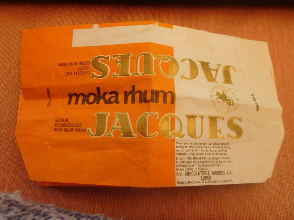 6 emballages Jacques moka rhum, Enlèvement ou Envoi, Utilisé, Emballage