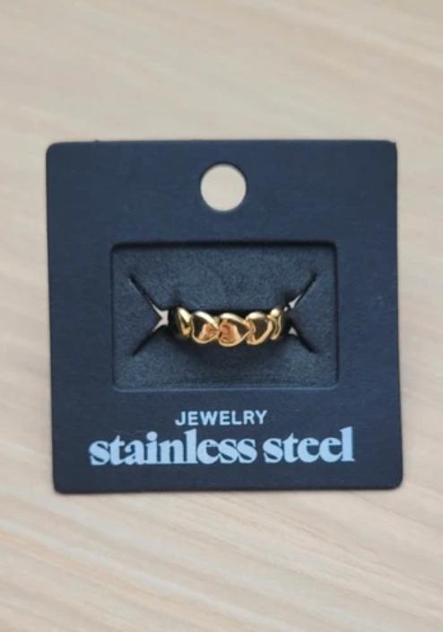 ring hearts - goud, Handtassen en Accessoires, Ringen, Ophalen of Verzenden, Nieuw, Goud, Overige materialen