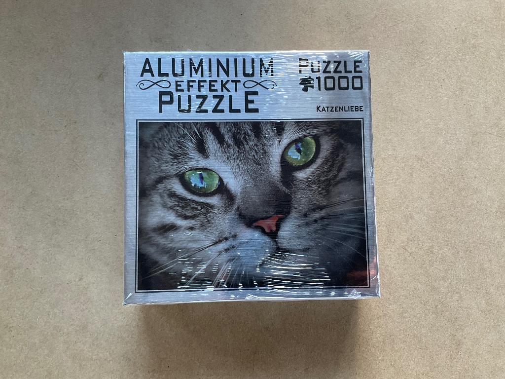 Legpuzzel aluminium effect kat, 1000 stukjes, Enlèvement ou Envoi, 500 à 1500 pièces, Neuf, Puzzle