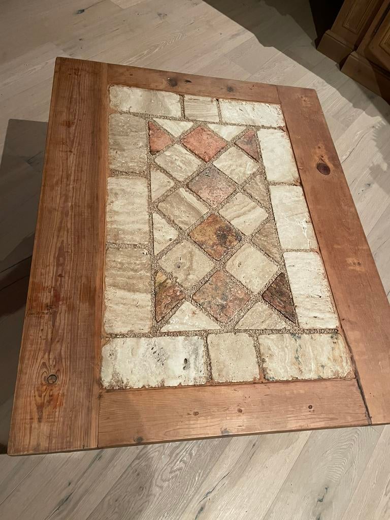 Eiken salontafel met zelfde bijzettafel, Huis en Inrichting, Tafels | Salontafels, Ophalen, Zo goed als nieuw