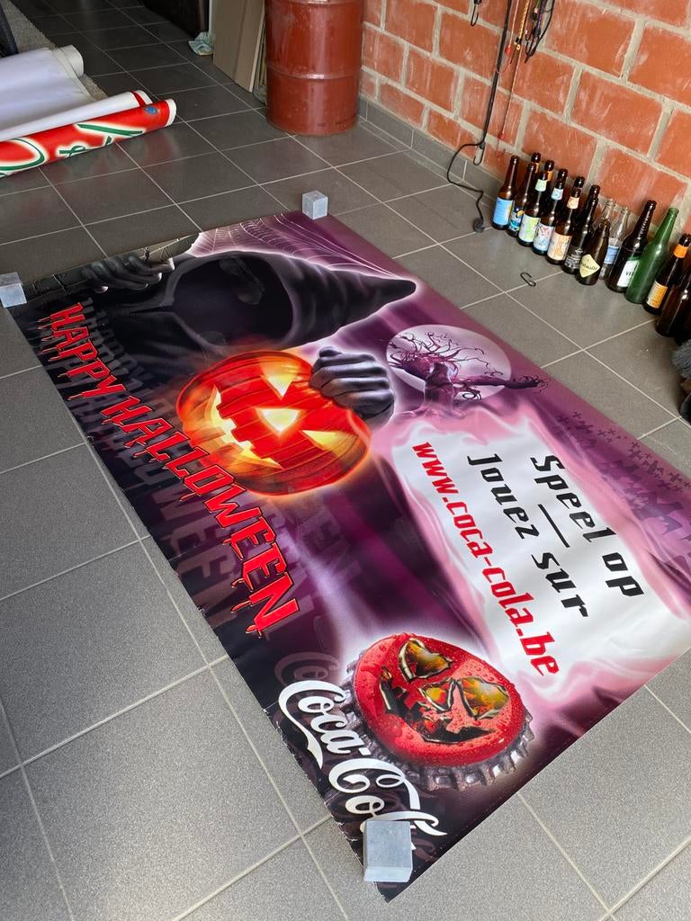Grande affiche d'Halloween avec Coca Cola, Collections, Enlèvement ou Envoi, Comme neuf