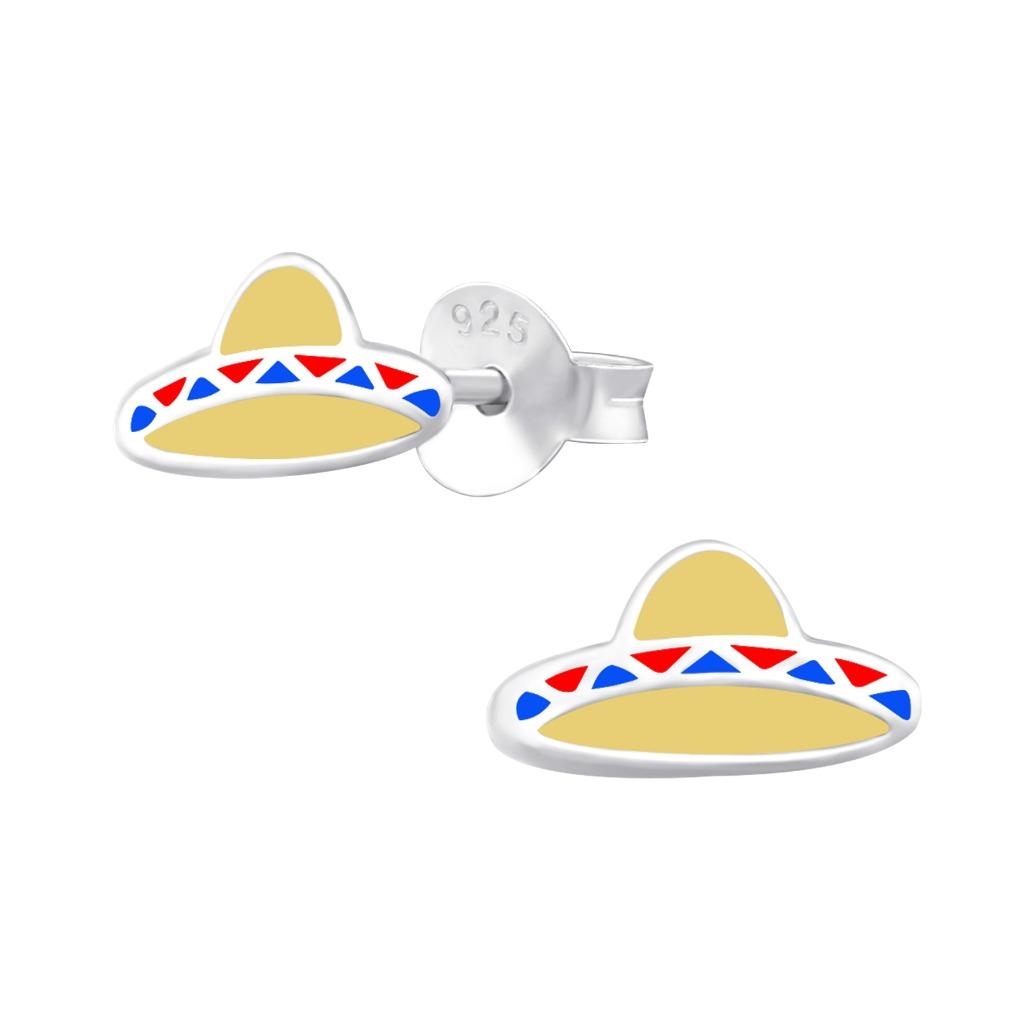 Kinderoorbellen 925 sterling zilver sombrero, Ophalen of Verzenden, Nieuw, Oorbellen