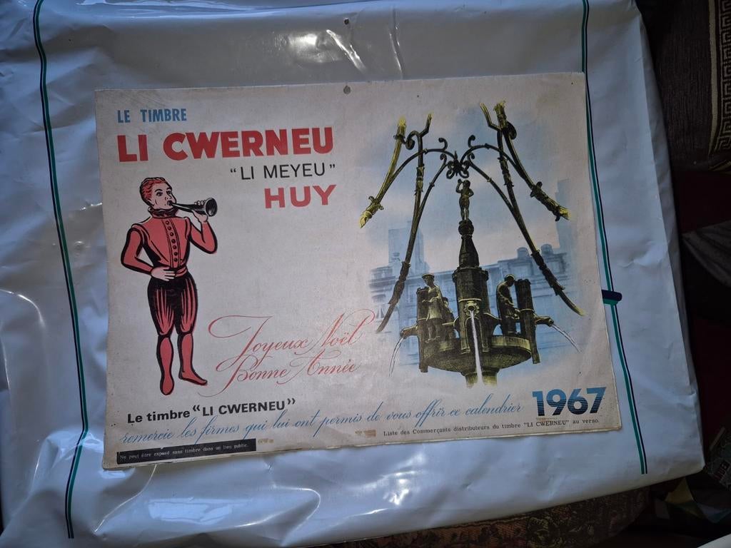 Calendrier Vintage 1967 Huy très rare LI CWERNEU, Collections, Posters & Affiches, Enlèvement ou Envoi, Comme neuf