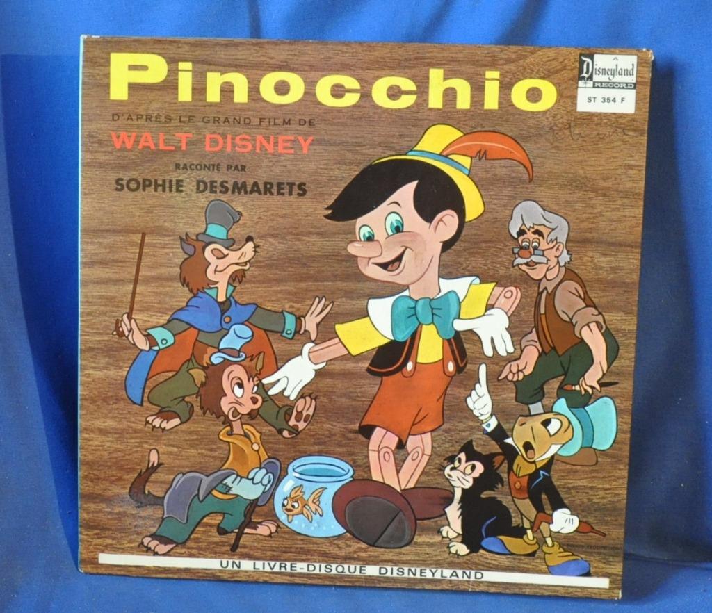 disque vinyl  avec livre histoire disney pinocchio, Enlèvement ou Envoi, Utilisé, Fable ou Conte (de fées), Jusqu'à 2 ans