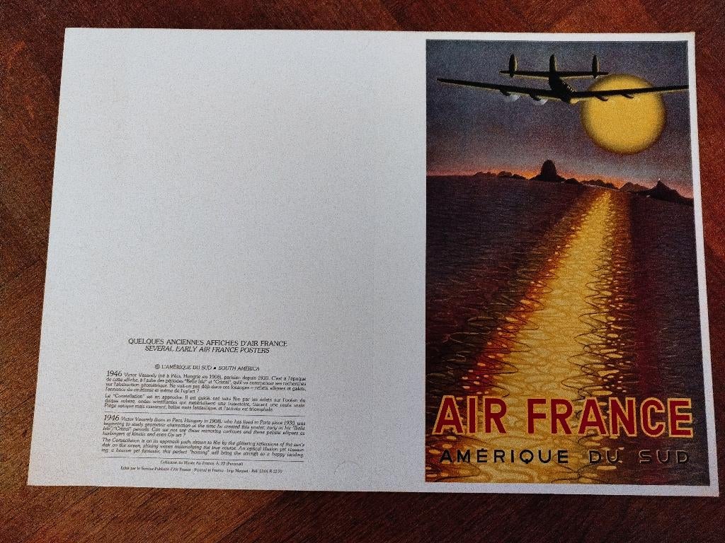 6 Affiches aviation Air France en très bon état, Enlèvement ou Envoi, Neuf, Carte, Photo ou Gravure