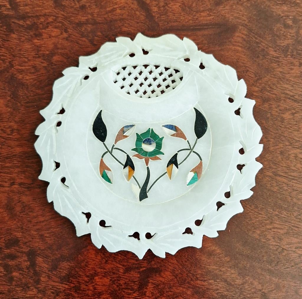 Sierbordje Taj Mahal in marmer met inlegwerk, Antiek en Kunst, Antiek | Schalen, Ophalen of Verzenden