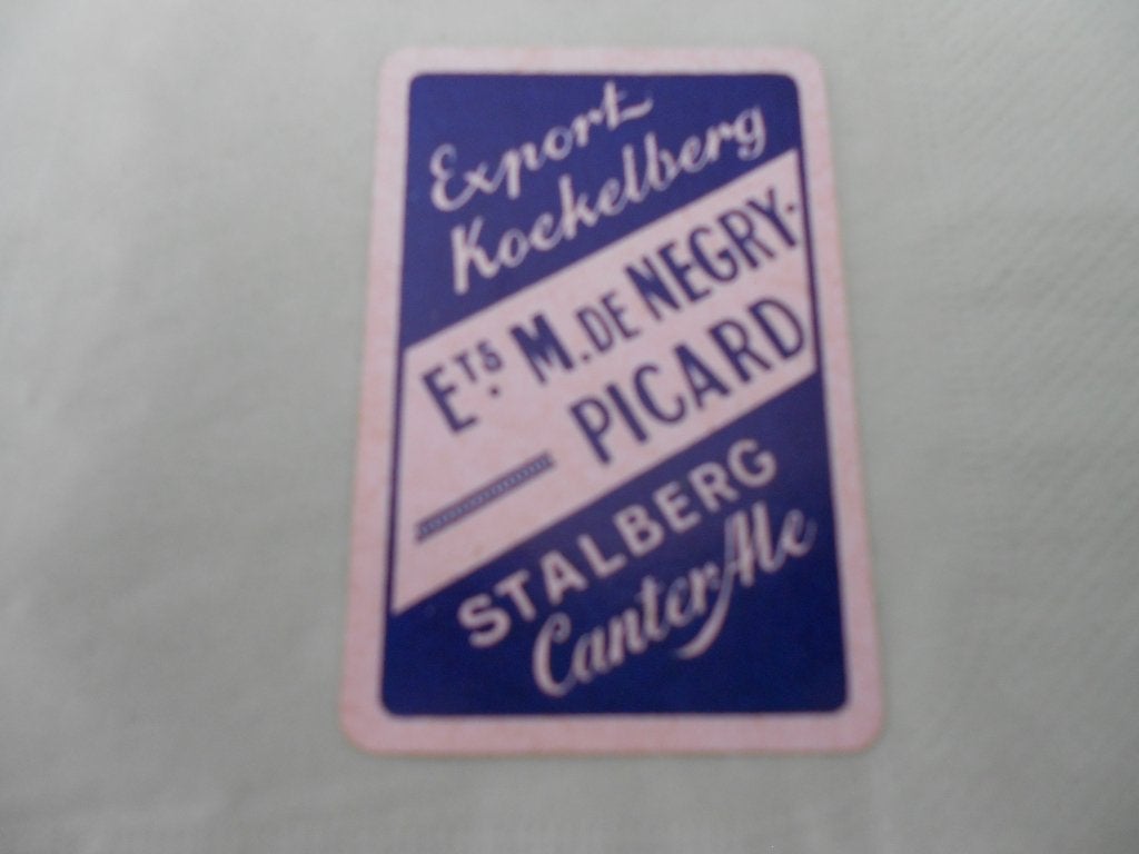 1 dos de carte BRASSERIE DE NEGRY(Courcelles), Enlèvement ou Envoi, Utilisé, Carte(s) à jouer