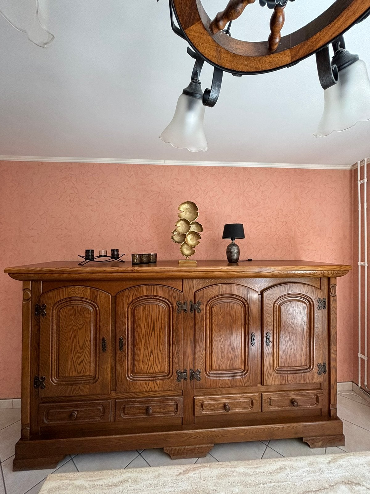 Lot de 2 meubles ancien en chêne massif, Enlèvement, Utilisé, Chêne