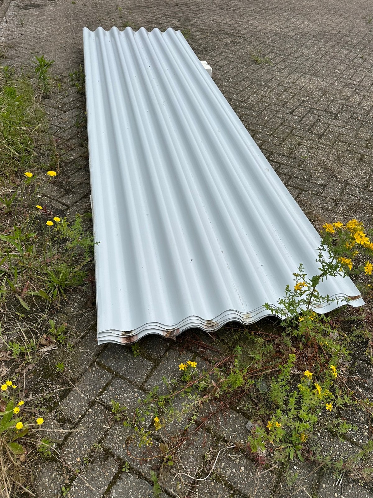 Stalen golfplaten lichtgrijs, Ophalen, Nieuw