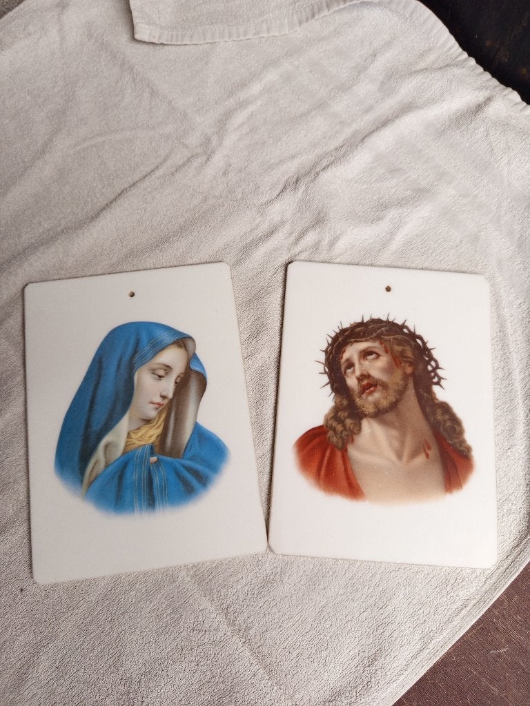 Plaque ancienne porcelaine religieux jésus, Antiquités & Art, Enlèvement ou Envoi