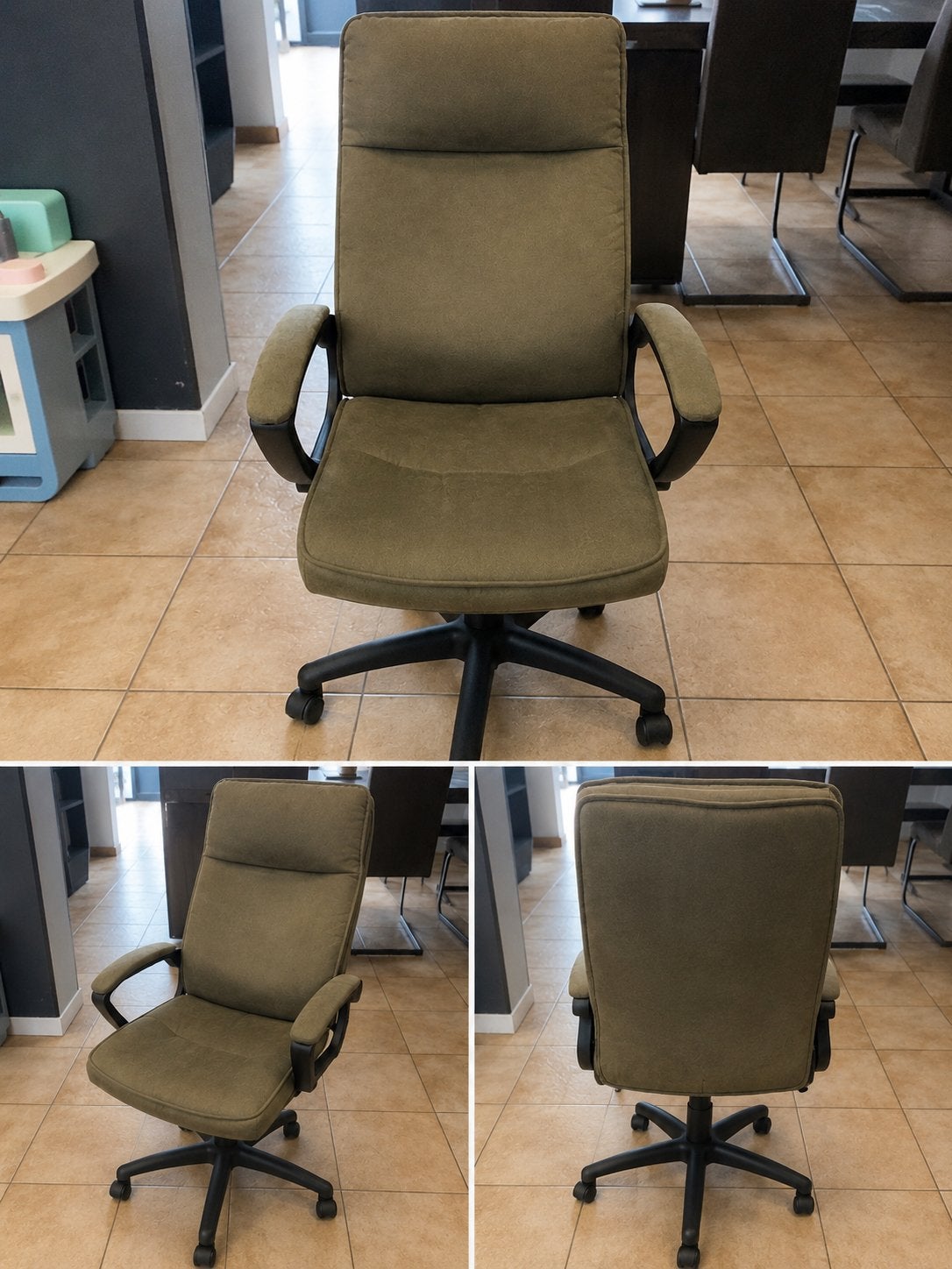 Fauteuil de bureau kaki – comme neuf, Enlèvement, Comme neuf