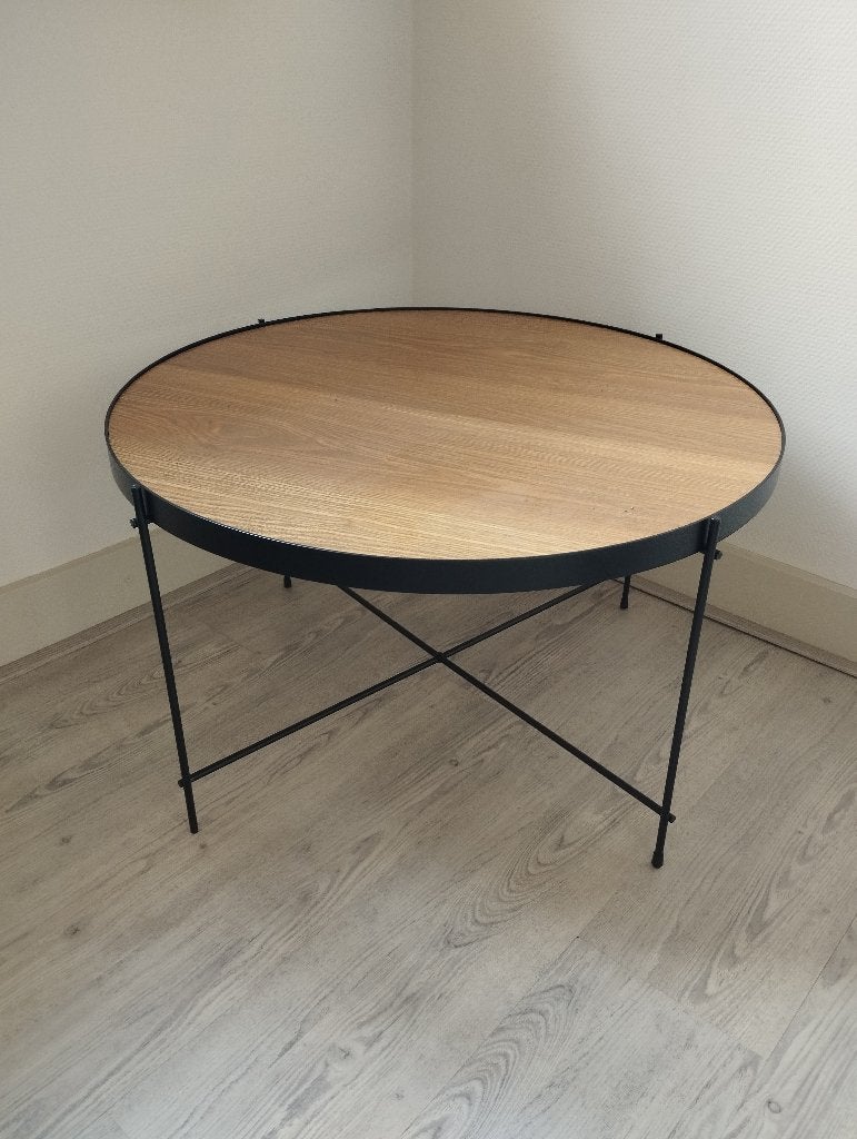 Salontafel hout/marmer, Ophalen, 50 tot 100 cm, Rond, Nieuw