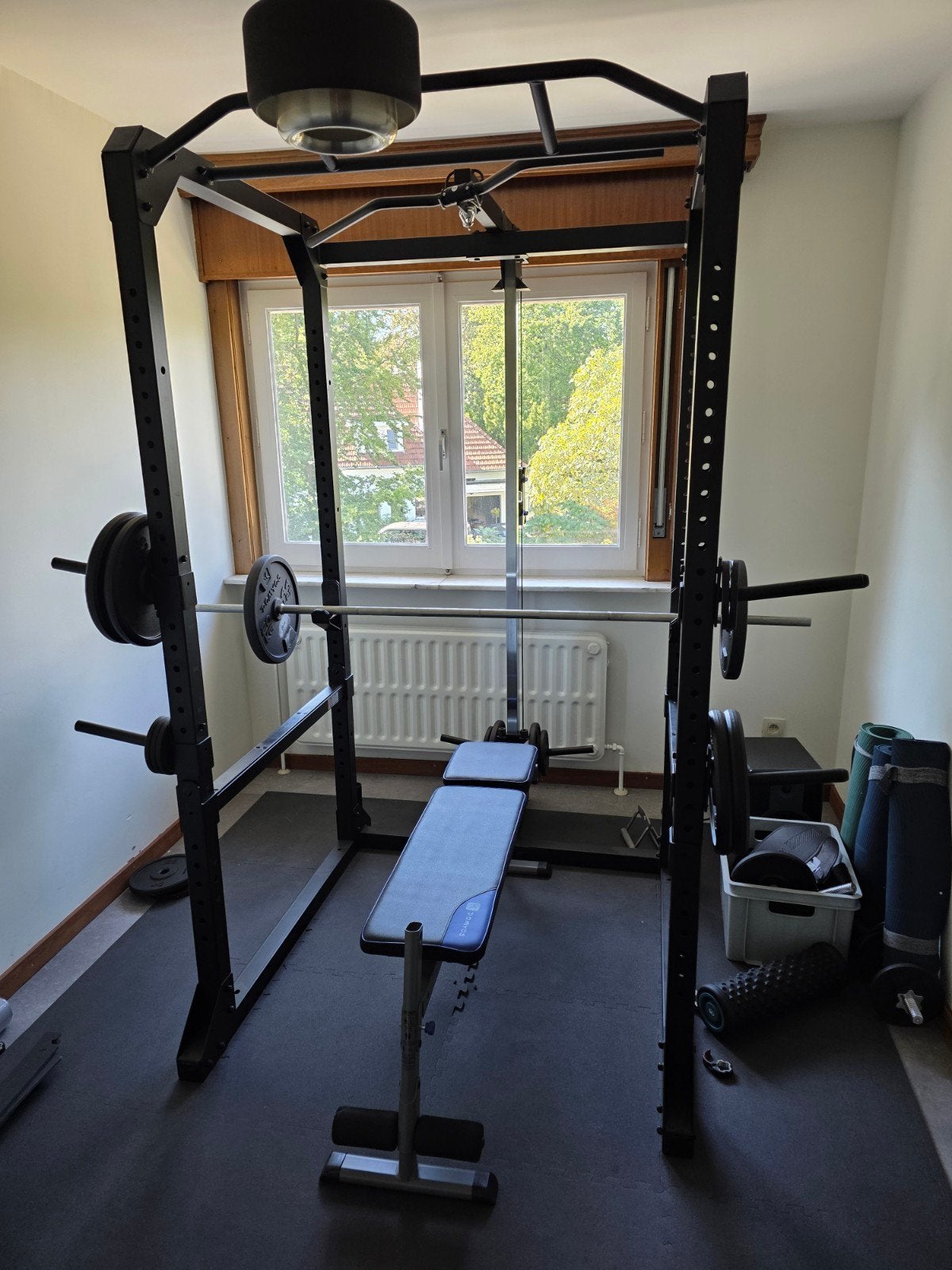 Domyos power rack 900, Sports & Fitness, Enlèvement, Métal, Bras, Centrale électrique