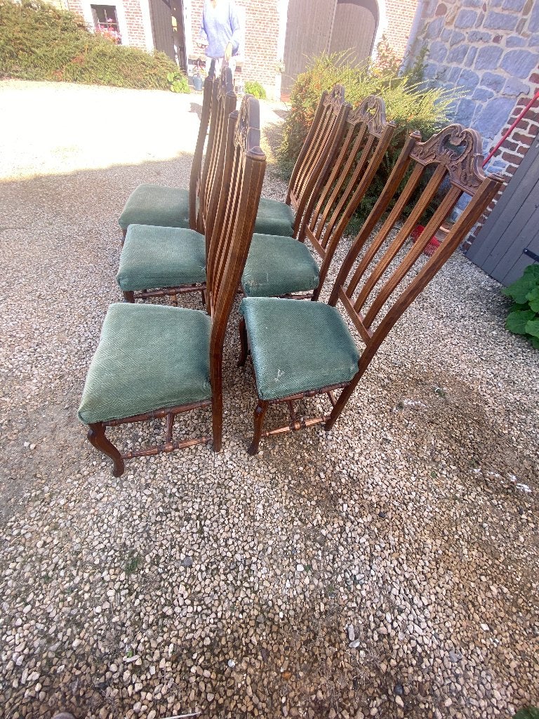 6 chaises néo-Gothique, Brun, Enlèvement, Bois, Cinq, Six Chaises ou plus