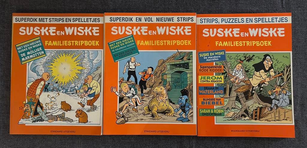 Lot van 3 Suske en Wiske Familiestripboeken, Ophalen, Gelezen