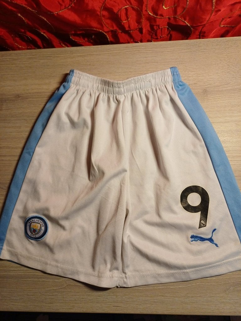 Manchester City Home korte broek voor kinderen - maat 26, Sport en Fitness, Voetbal, Maat S, Verzenden, Gebruikt, Clubaccessoires