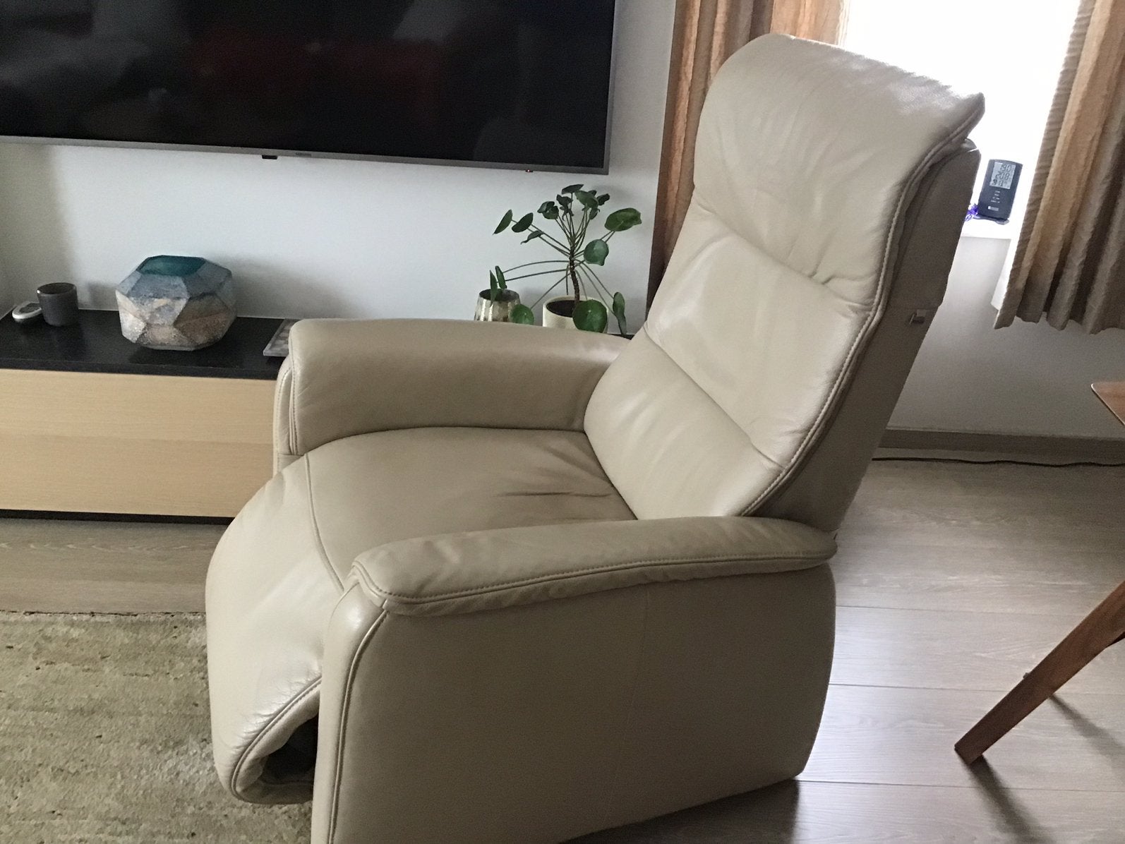 Te koop  relax Hupla  beige leder, Ophalen