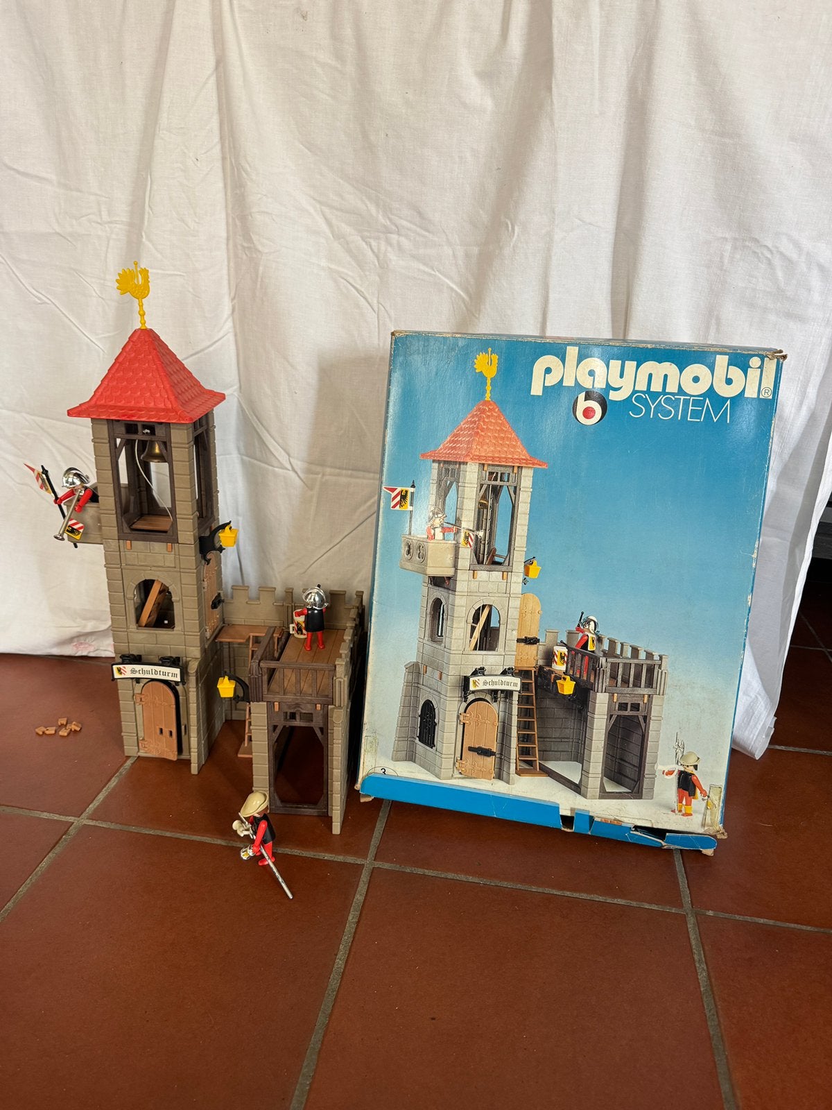 Playmobil 3442 Gevangenistoren Schuldturm (1977), Utilisé, Knights, Château/Fort, Kit complet
