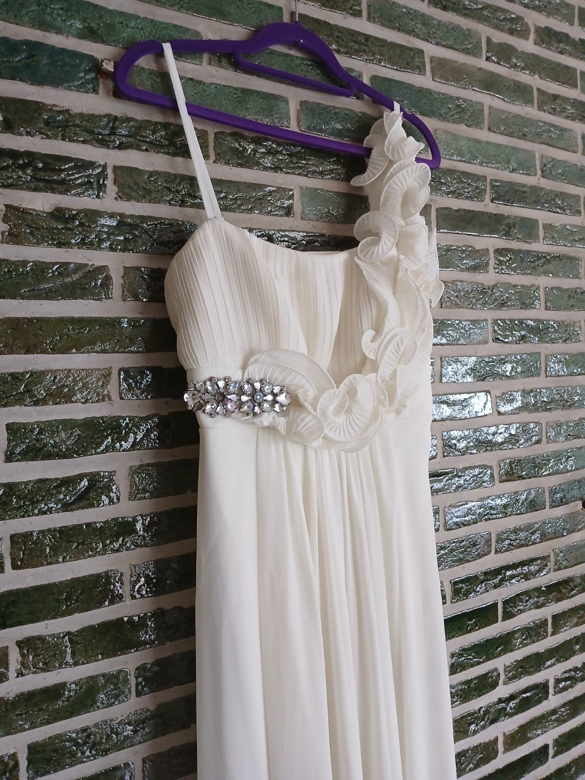 Feestjurk wit, Kleding | Dames, Gelegenheidskleding, Ophalen, Maat 38/40 (M), Wit