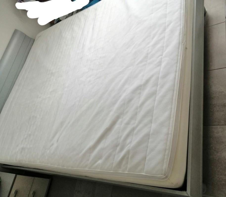 2 persoonsbed, Huis en Inrichting, Tweepersoons, Ophalen of Verzenden, 200 cm, Grijs