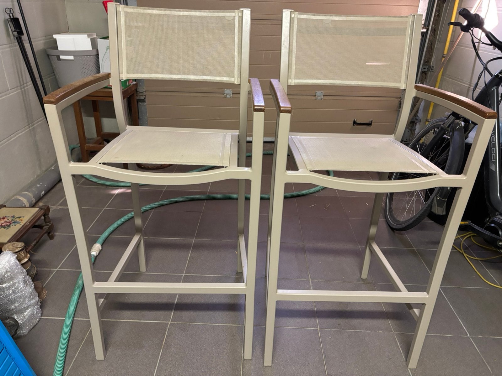 4 hoge keukenstoelen, Maison & Meubles, Chaises, Autres couleurs, Enlèvement, Utilisé, Métal