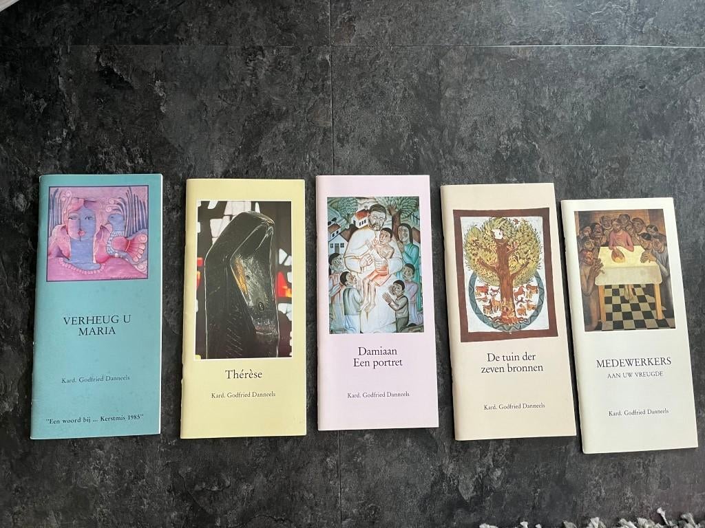 5 boekjes Kardinaal Godfried Danneels - pater damiaan ea, Enlèvement ou Envoi
