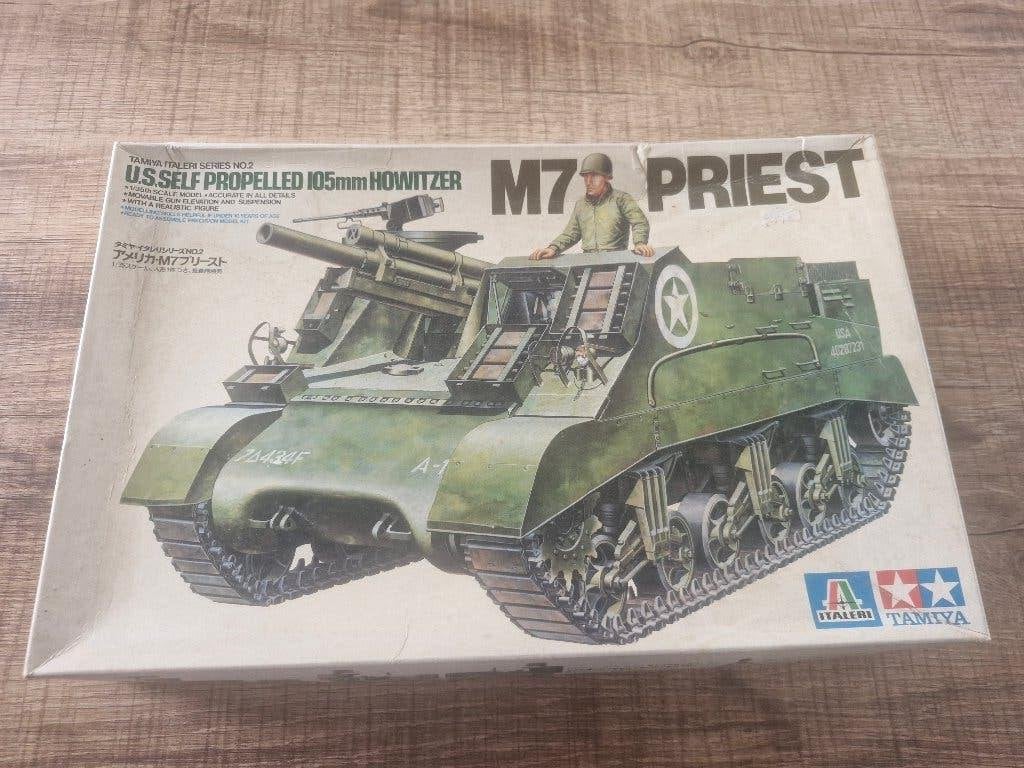 Tamiya 1/35 M7 Pries U.S. Self Propelled 105mm Howitzer, Tank, 1:32 tot 1:50, Ophalen of Verzenden, Zo goed als nieuw