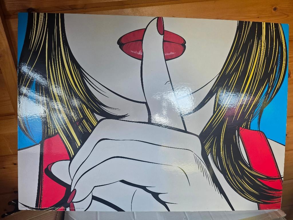 popart schilderij 'Sssshhh', Maison & Meubles, Accessoires pour la Maison | Décorations murale, 70 cm, Tableau, Enlèvement, Utilisé