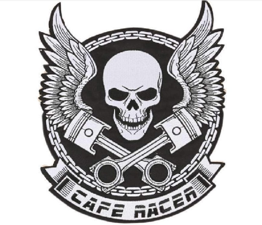 Cafe Racer XL biker strijk patch - 225x280mm, Ophalen of Verzenden, Nieuw