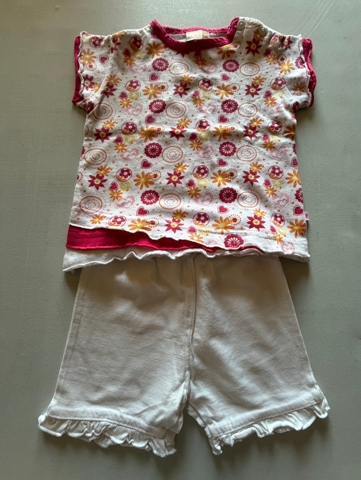 Nette staat baby meisjes ensemble (74), Kinderen en Baby's, Babykleding | Maat 74, Ophalen, Zo goed als nieuw, Meisje, Setje