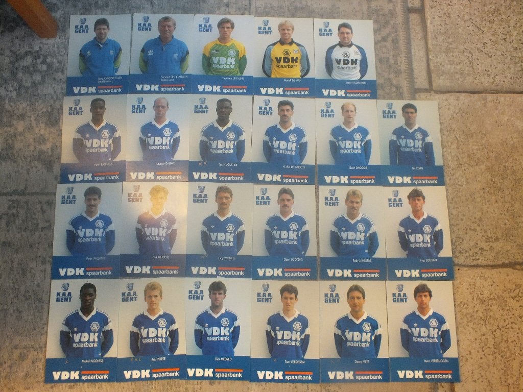 SPELERSKAARTEN KAA GENT SEIZOEN 89-90, Verzamelen, Ophalen of Verzenden, Gebruikt, Spelerskaart