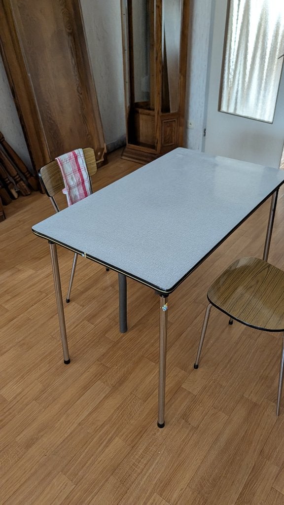 Vintage Formica tafel en 3 stoelen, Maison & Meubles, Enlèvement, Utilisé