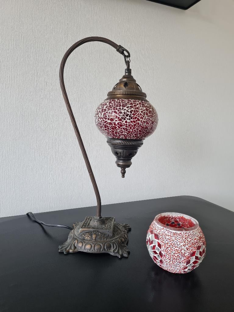 Tafellamp, Ophalen, Zo goed als nieuw, Glas, Minder dan 50 cm