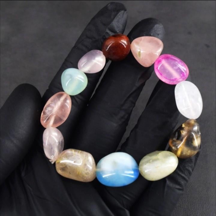 Bracelet élastique multi-pierres naturelles - 155 carats, Enlèvement ou Envoi, Élastique