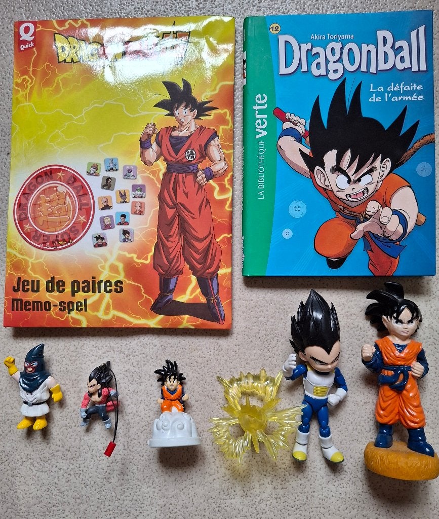 Dragon Ball figuren (1989,1997,...)+ boekje (FR)+ Memoryspel, Ophalen of Verzenden, Zo goed als nieuw