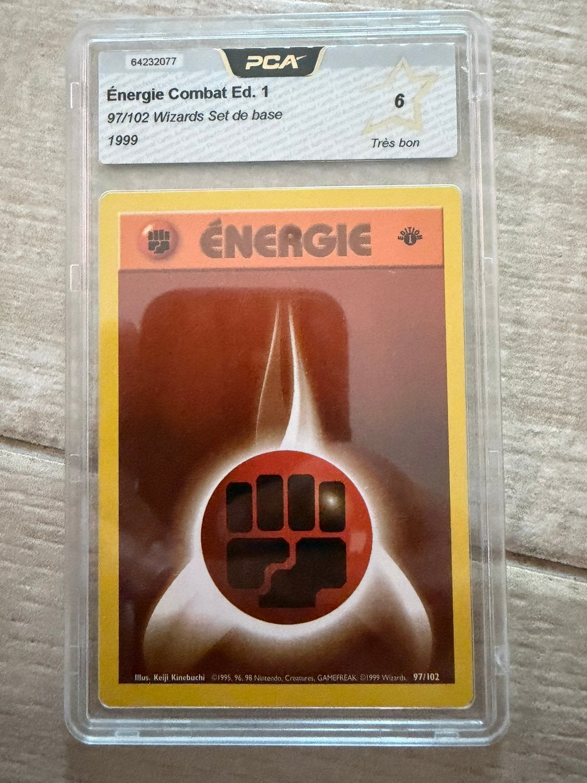 Zeer goede Pokémon-energiegevechtskaart in PCA 6, Hobby en Vrije tijd, Verzamelkaartspellen | Pokémon, Ophalen of Verzenden, Zo goed als nieuw