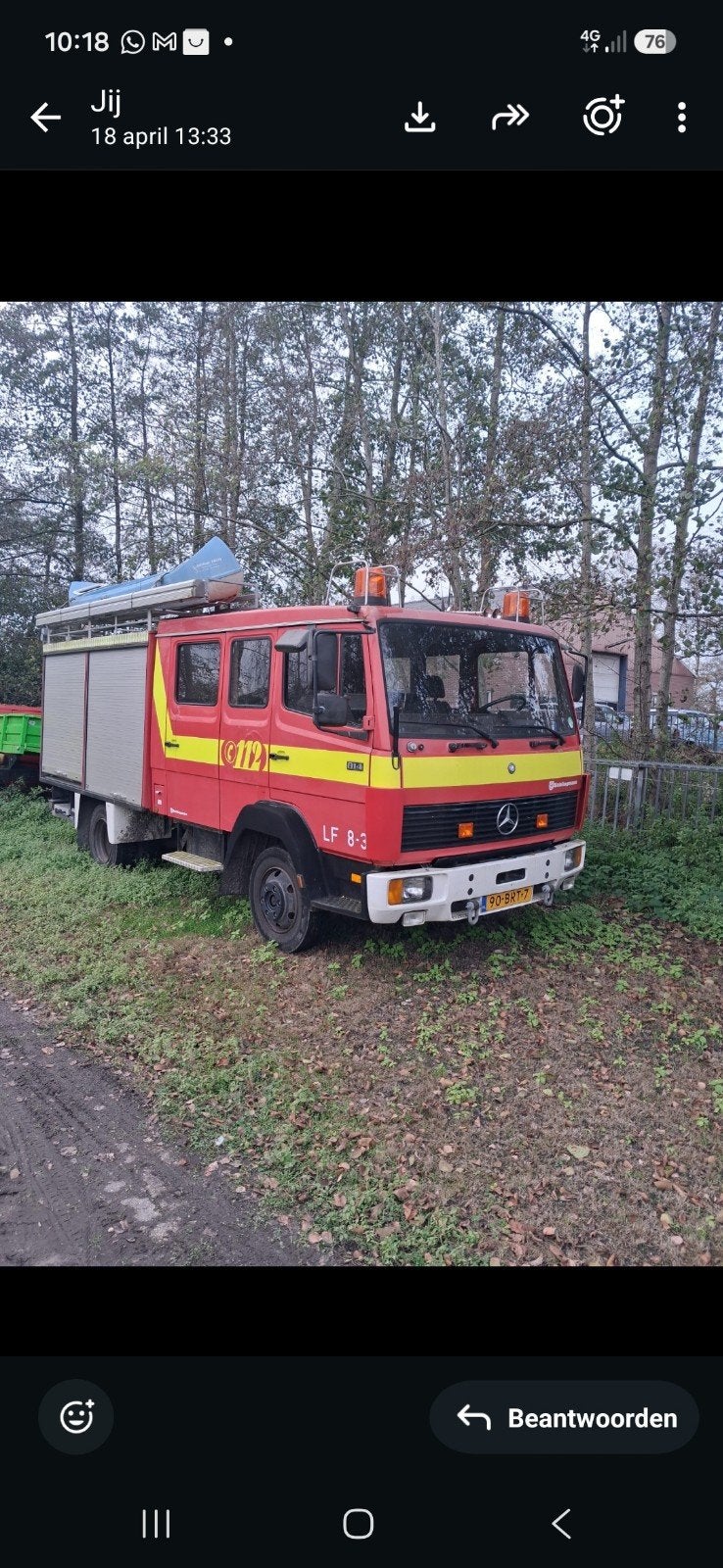 Mercedes 8.14 6 cylindres 53.000 km service d'incendie, Achat, 4 portes, Entreprise, Boîte manuelle