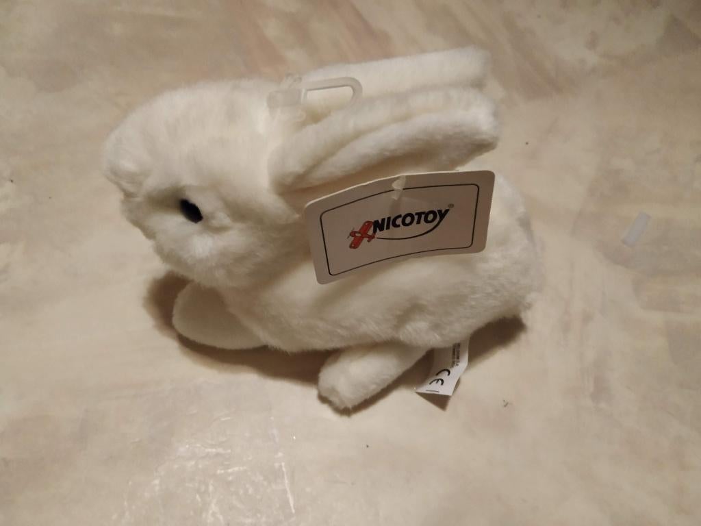 konijn zacht lief knuffeldiertje 19/20cm Nicotoy nieuw, Ophalen of Verzenden, Nieuw, Konijn