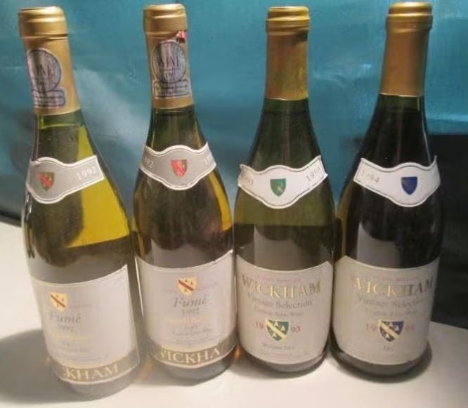 4x Wickham - Vin de table anglais - 1992 à 1994, Collections, Vins, Comme neuf, Vin blanc, Autres régions, Enlèvement ou Envoi