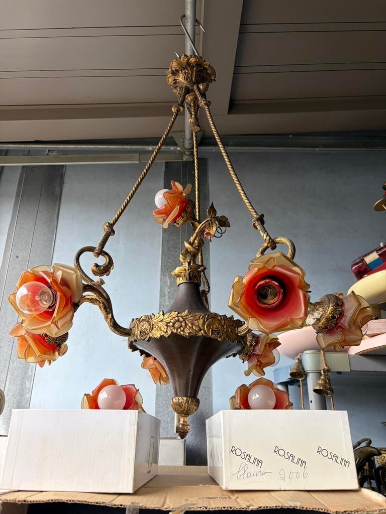 Lustre haut de gamme ancien + 2 apliques, Enlèvement, Comme neuf