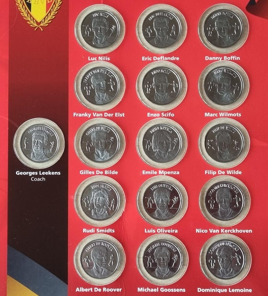 Officiële Muntencollectie Van Het Belgisch Elftal COMPLEET, Postzegels en Munten, Penningen en Medailles, Overige materialen, Ophalen of Verzenden